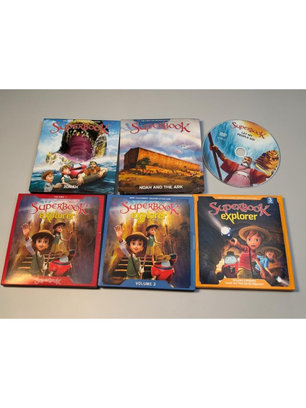 Superbook DVD Set Jonah Noah & The Ark Let My People Go Explorer Vol 1-3 Christi